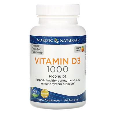 Вітамін Д3 (апельсин), Vitamin D3, Nordic Naturals, 1000 МО, 120 капсул - фото