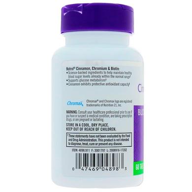 Корица для снижения сахара с биотином, Cinnamon Biotin Chromium, Natrol, 60 таблеток - фото
