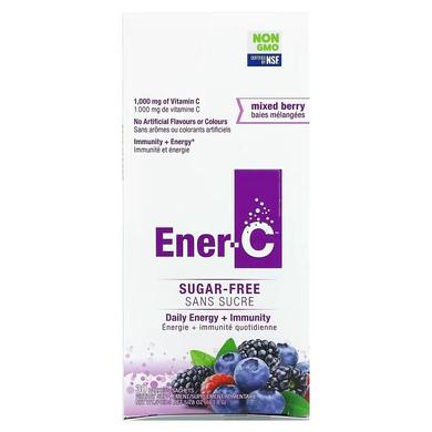 Ener-C, Витамин C, мультивитаминная смесь для напитков, без сахара, ягодная смесь, 1000 мг, 30 пакетиков по 5,46 г (ENR-00132) - фото