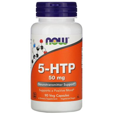 5-НТР, 5-гідрокси L-триптофан, Now Foods, 50 мг, 90 капсул - фото