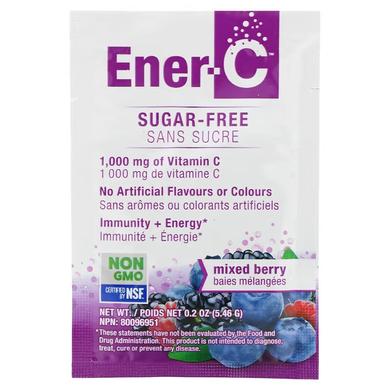 Ener-C, Вітамін C, мультивітамінна суміш для напоїв, без цукру, ягідна суміш, 1000 мг, 30 пакетиків по 5,46 г (ENR-00132) - фото