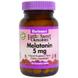 Мелатонін, смак малини, Melatonin, Bluebonnet Nutrition, 5 мг, 120 жувальних таблеток, фото – 1
