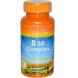 Комплекс витаминов В-50, B50 Complex, Thompson, 60 капсул, фото – 1