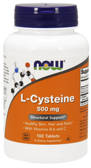 Цистеин, L-Cysteine, Now Foods, 500 мг, 100 таблеток - фото