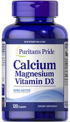 Кальцій магній вітамін Д3, Calcium Magnesium Vitamin D3, Puritan's Pride, 120 таблеток - фото