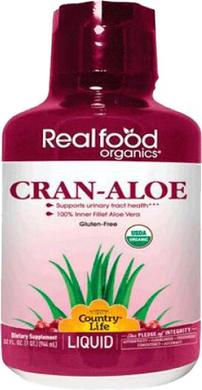 Алое рідкий-Журавлина, Real food organics Cran-Aloe, Country Life, смак журавлина, 944 мл - фото