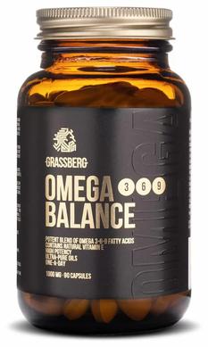 Омега 3-6-9, Omega 3-6-9 Balance, Grassberg, 1000 мг, 90 капсул - фото