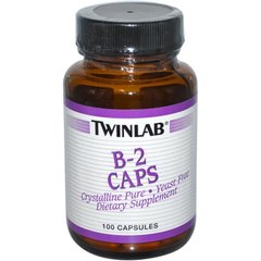 Витамин В-2, рибофлавин, Vitamin B-2, Twinlab, 100 капсул - фото