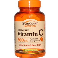 Вітамін С жувальний, Chewable Vitamin C, Sundown Naturals, 100 таблеток - фото