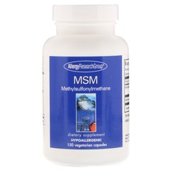 МСМ (метілсульфонілметан), MSM, Allergy Research Group, 150 вегетаріанських капсул - фото