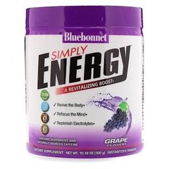 Энергетический напиток, Simply Energy, Bluebonnet Nutrition, вкус винограда, 300 г - фото
