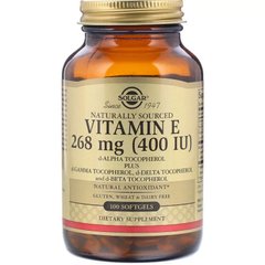 Вітамін Е, Vitamin E, Solgar, 400 МО, 100 капсул - фото