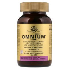 Омниум, мультивитамины и минералы, Omnium, Multiple Vitamin and Mineral, Solgar, 90 таблеток - фото