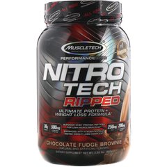 Протеїн, Nitro Tech NightTime, MuscleTech, смак потрійний шоколад, 907 г - фото