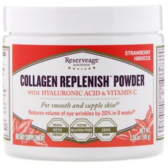 Коллаген порошок, Collagen Replenish Powder, ReserveAge Nutrition, вкус клубника гибискус, 101 г - фото