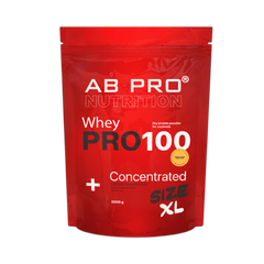 Протеин, 100 Whey Concentrated, AB PRO, вкус арахис-карамель, 2000 г - фото