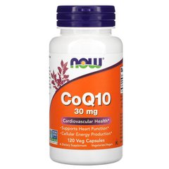 Коензим Q10, CoQ10, Now Foods, 30 мг, 120 гелевих капсул - фото