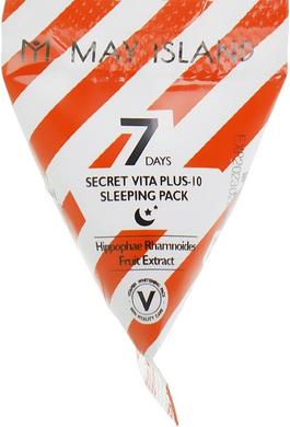 Ночная маска с фруктовыми кислотами и витаминами, 7 Days Secret Vita Plus-10 Sleeping Pack, May Island, 12 шт х 5 мл - фото