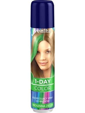 COLOR спрей №3 весняна зелень для фарбування волосся, 1 DAY, Venita, 50 мл - фото