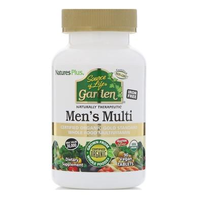 Мультивитамины для мужчин, Men's Multi, Nature's Plus, Source of Life Garden, 90 таблеток - фото