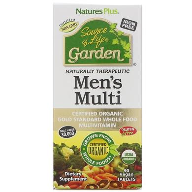 Вітаміни для чоловіків Men's Multi, Nature's Plus, Source of Life Garden, 90 таблеток - фото