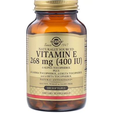 Витамин Е, Vitamin E, Solgar, 400 МЕ, 100 капсул - фото