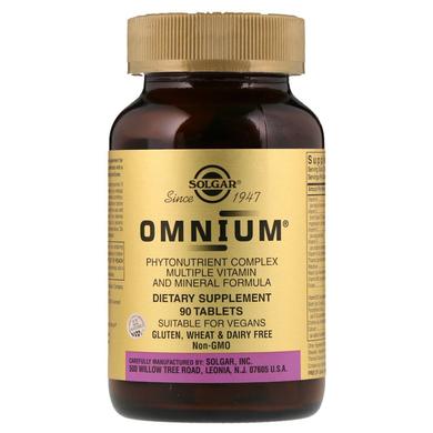 Омніум, вітаміни і мінерали, Omnium, Multiple Vitamin and Mineral, Solgar, 90 таблеток - фото