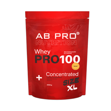 Протеїн, 100 Whey Concentrated, AB PRO, смак арахіс-карамель, 2000 г - фото
