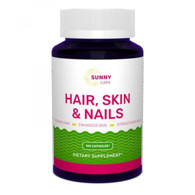 Комплекс кожа, волосы, ногти, Hair, Skin & Nails Complex Powerful, Sunny Caps, 100 капсул - фото
