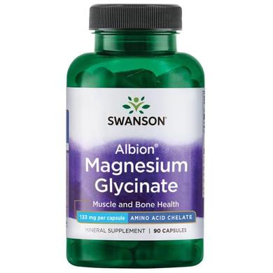 Хелатированный марганцевый глицинат альбион, Albion Chelated Magnesium Glycinate, Swanson, 133 мг, 90 капсул - фото
