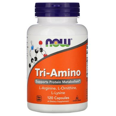 Аргинин, лизин и орнитин, Tri-Amino, Now Foods,120 капсул - фото