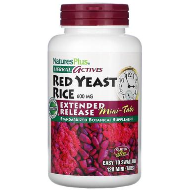 Червоний дріжджовий рис, Red Yeast Rice, Nature's Plus, Herbal Actives, 600 мг, 120 таблеток - фото