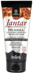 Бурштинна пре-маска з активним вугіллям для жирного волосся, Jantar, Farmona, 200 мл - фото
