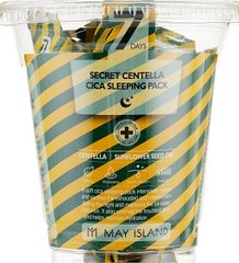 Заспокійлива нічна маска з центелою, 7 Days Secret Centella Cica Sleeping Pack, May Island, 12 шт х 5 мл - фото