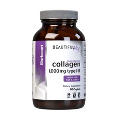 Колаген 1000 мг, Beautiful Ally, Collagen Type I + III, Bluebonnet Nutrition, 90 капсул - фото