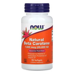 Бета каротин, Beta Carotene, Now Foods, 25,000 МО, 90 капсул - фото