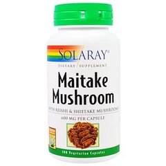 Грибы майтаке, Maitake Mushroom, Solaray, 600 мг, 100 капсул - фото