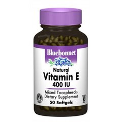Натуральний вітамін Е 400IU, Bluebonnet Nutrition, 50 желатинових капсул - фото