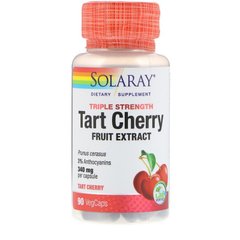 Экстракт вишни, Tart Cherry, Solaray, 340 мг, 90 капсул - фото