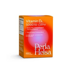 Вітамін D3, Vitamin D3 ULTRA, Perla Helsa, 5000 IU, 60 капсул - фото
