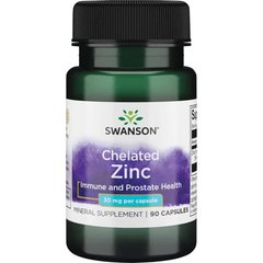 Глицинат хелатированного цинка альбион, Albion Chelated Zinc Glycinate, Swanson, 30 мг, 90 капсул - фото