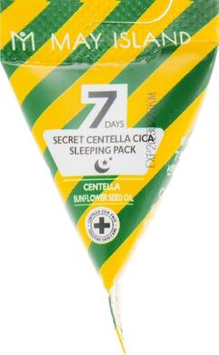 Успокаивающая ночная маска с центеллой, 7 Days Secret Centella Cica Sleeping Pack, May Island, 12 шт х 5 мл - фото