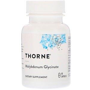 Молібден, Molybdenum Glycinate, Thorne Research, 60 капсул - фото