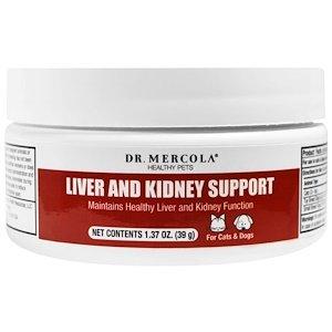 Підтримка печінки і нирок домашніх тварин, Liver and Kidney, Dr. Mercola, 39 г - фото