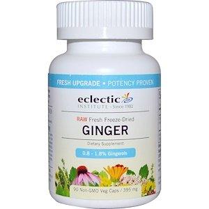 Корень имбиря (Ginger), Eclectic Institute, 395 мг, 90 капсул - фото
