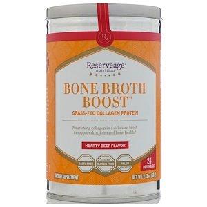 Колагеновий білок, Bone Broth Boost, ReserveAge Nutrition, порошок, смак яловичини, 24 пакетика по 2,5 г - фото