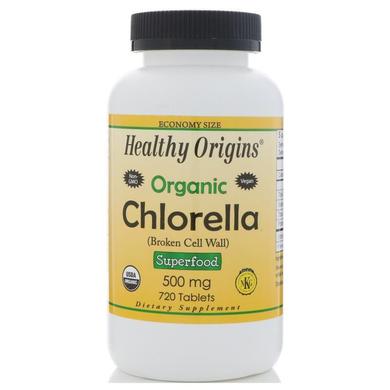 Хлорелла, Chlorella, Healthy Origins, органик, 500 мг, 720 таблеток - фото
