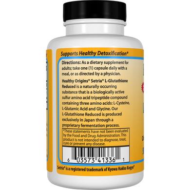 Глутатион, L-Glutathione, Healthy Origins, Setria, пониженный, 500 мг, 60 капсул - фото