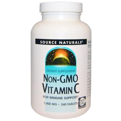 Витамин С без ГМО, Vitamin C, Source Naturals, 1000 мг, 240 таблеток - фото