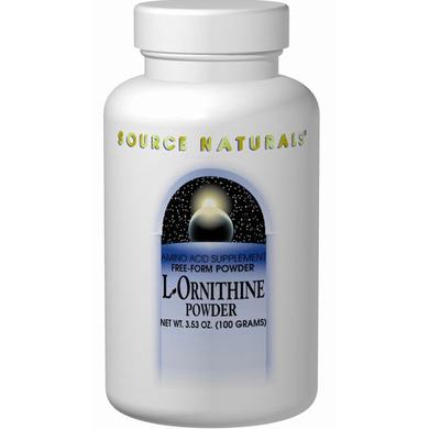 Орнітин, L-Ornithine Powder, Source Naturals, порошок, 100 г - фото